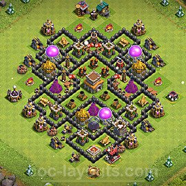 TH8 Anti 3 Stars Base Plan with Link, Anti Everything, Copy Town Hall 8 Base Design 2022, #266
