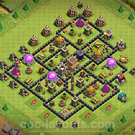 Full Upgrade TH8 Base Plan with Link, Hybrid, Copy Town Hall 8 Max Levels Design 2024, #276