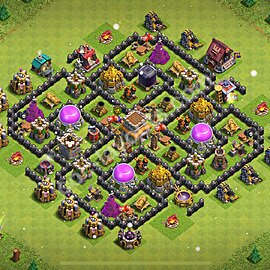 TH8 Anti 2 Stars Base Plan with Link, Hybrid, Copy Town Hall 8 Base Design 2025, #289