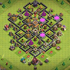 Gute Base für Verteidigung RH8 + Link 2026 -  COC Rathaus 8 Kopieren Base - #290