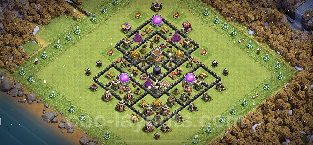 Anti Dragon TH8 Base Plan with Link, Copy Town Hall 8 Anti Air Design 2020, #105