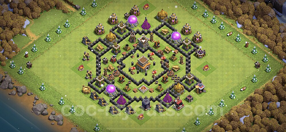 TH8 Anti 2 Stars Base Plan with Link, Copy Town Hall 8 Base Design 2020, #106