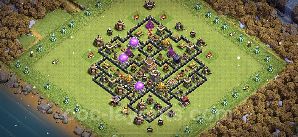 Full Upgrade TH8 Base Plan with Link, Anti 3 Stars, Anti Everything, Copy Town Hall 8 Max Levels Design, #108