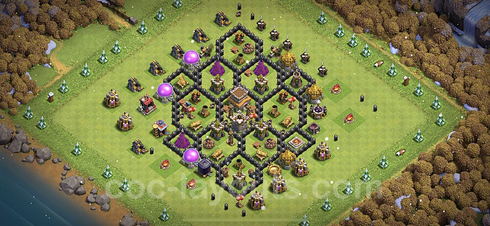 TH8 Anti 3 Stars Base Plan with Link, Anti Everything, Copy Town Hall 8 Base Design, #211