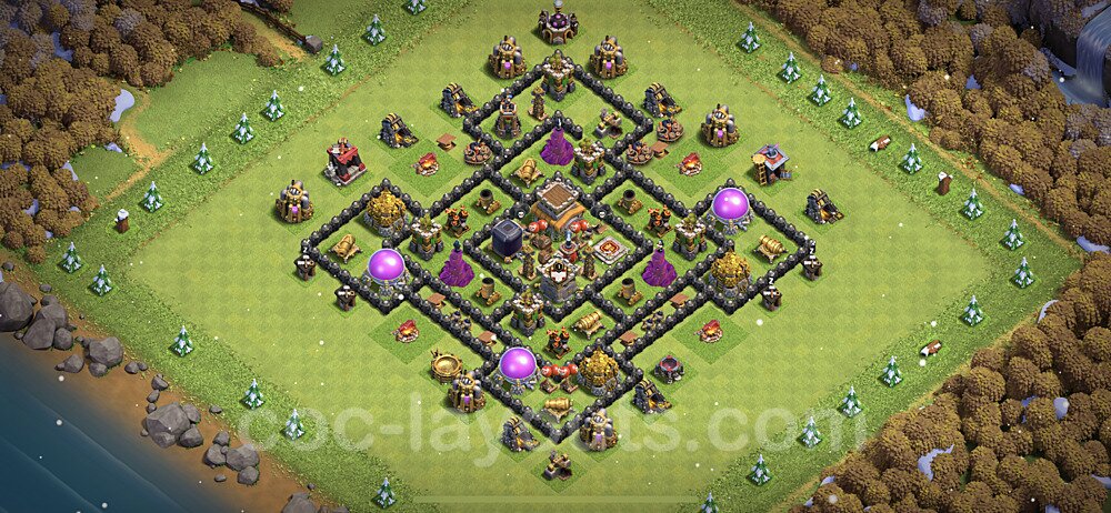 Full Upgrade TH8 Base Plan with Link, Anti Air / Dragon, Copy Town Hall 8 Max Levels Design 2023, #218