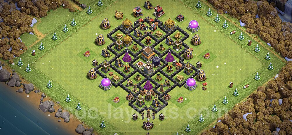 Anti Everything TH8 Base Plan with Link, Anti 3 Stars, Copy Town Hall 8 Design 2023, #220