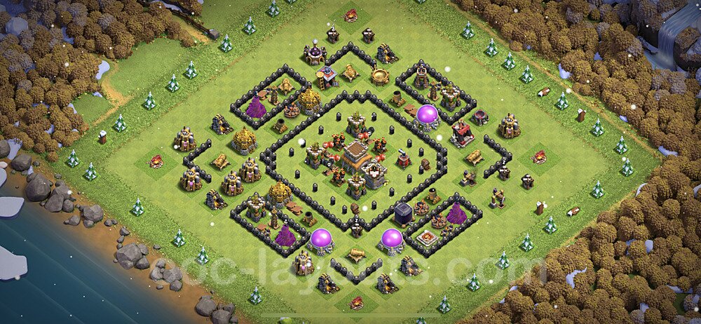 Top TH8 Unbeatable Anti Loot Base Plan with Link, Anti 2 Stars, Copy Town Hall 8 Base Design 2023, #221