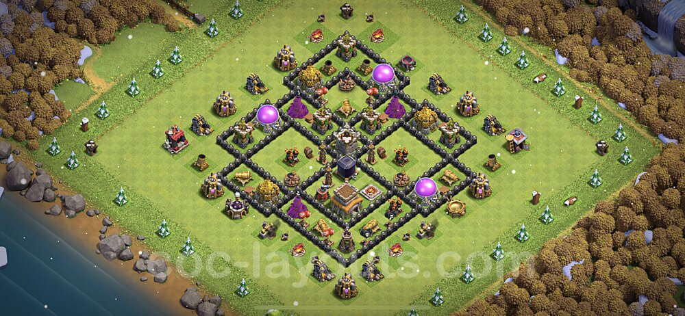 Full Upgrade TH8 Base Plan with Link, Anti Everything, Copy Town Hall 8 Max Levels Design 2023, #228