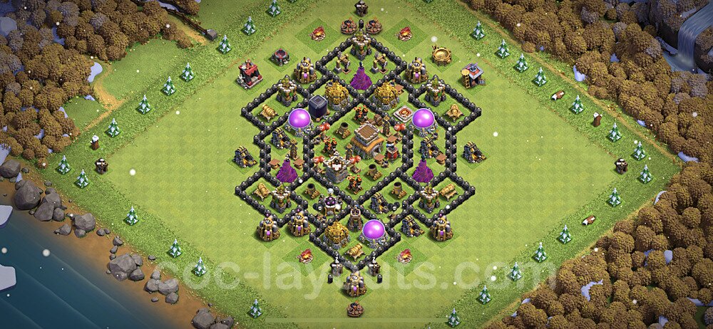 Top TH8 Unbeatable Anti Loot Base Plan with Link, Anti 2 Stars, Hybrid, Copy Town Hall 8 Base Design 2023, #231