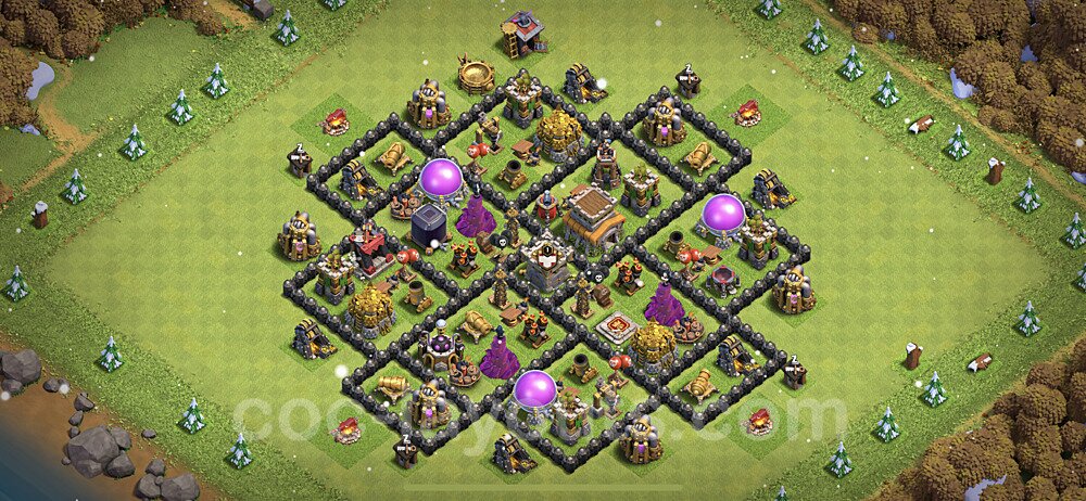 Full Upgrade TH8 Base Plan with Link, Anti Everything, Anti 3 Stars, Copy Town Hall 8 Max Levels Design, #232