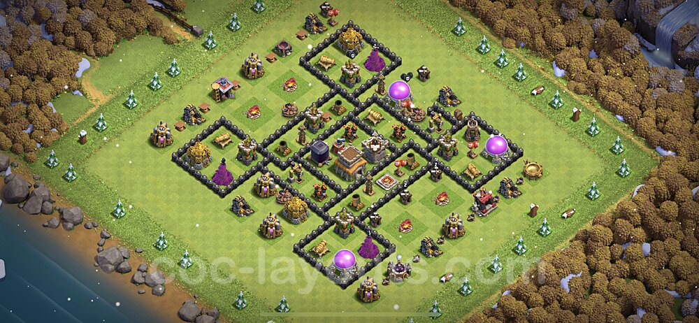 Full Upgrade TH8 Base Plan with Link, Anti 3 Stars, Copy Town Hall 8 Max Levels Design 2021, #239