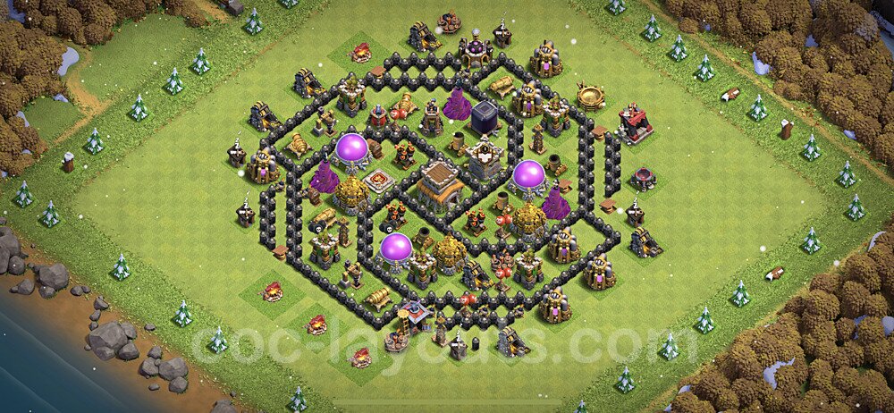 Full Upgrade TH8 Base Plan with Link, Hybrid, Copy Town Hall 8 Max Levels Design 2021, #246