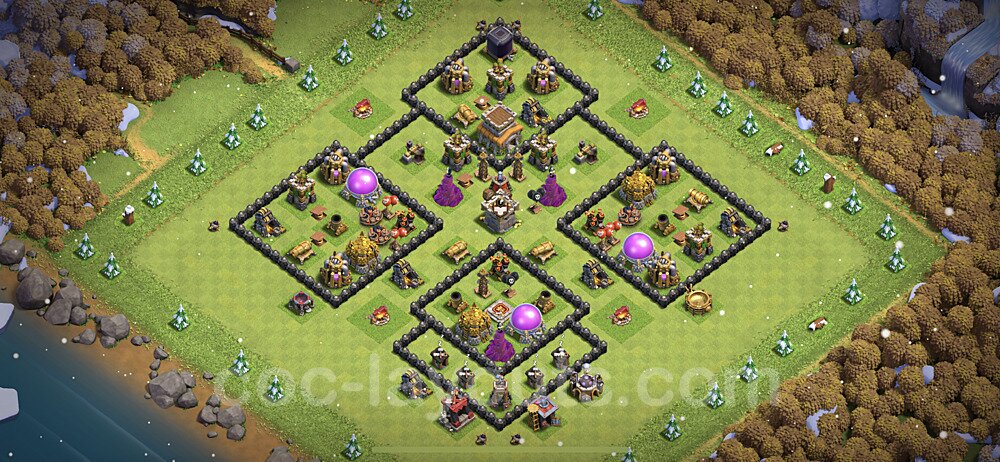 Anti Everything TH8 Base Plan with Link, Hybrid, Copy Town Hall 8 Design 2022, #259