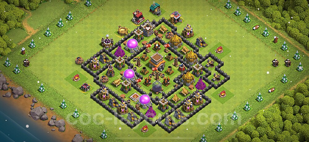 Full Upgrade TH8 Base Plan with Link, Anti 3 Stars, Copy Town Hall 8 Max Levels Design 2024, #264