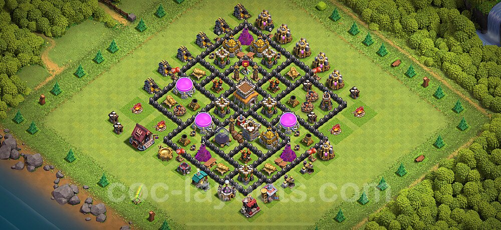 Full Upgrade TH8 Base Plan with Link, Hybrid, Copy Town Hall 8 Max Levels Design 2025, #285