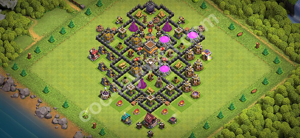 Gute Base für Verteidigung RH8 + Link 2026 -  COC Rathaus 8 Kopieren Base - #290