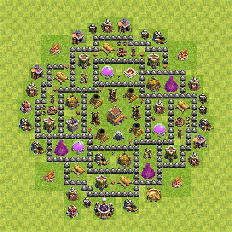 clash of clans base design th8