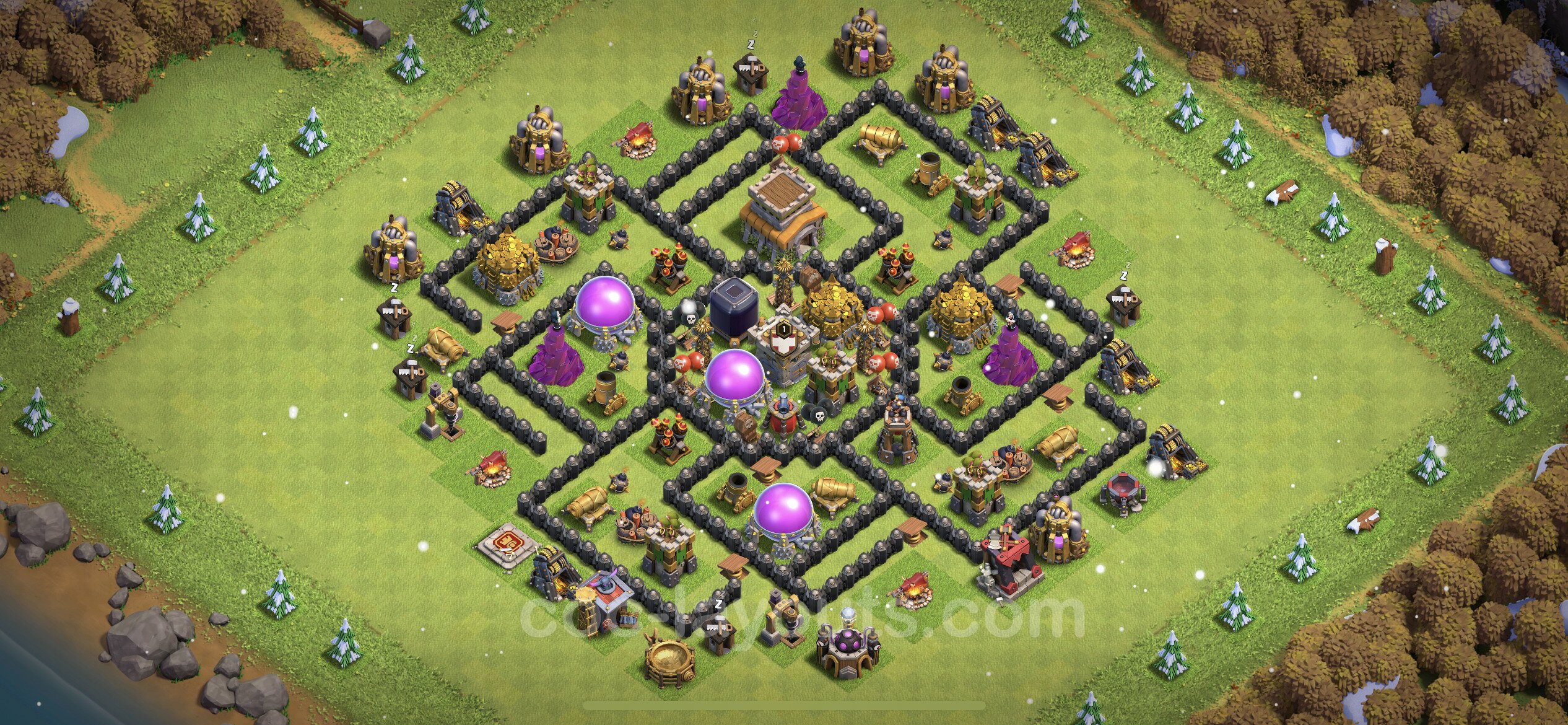 Farming Base TH8 with Link - plan / layout / design - Clash of Clans ...