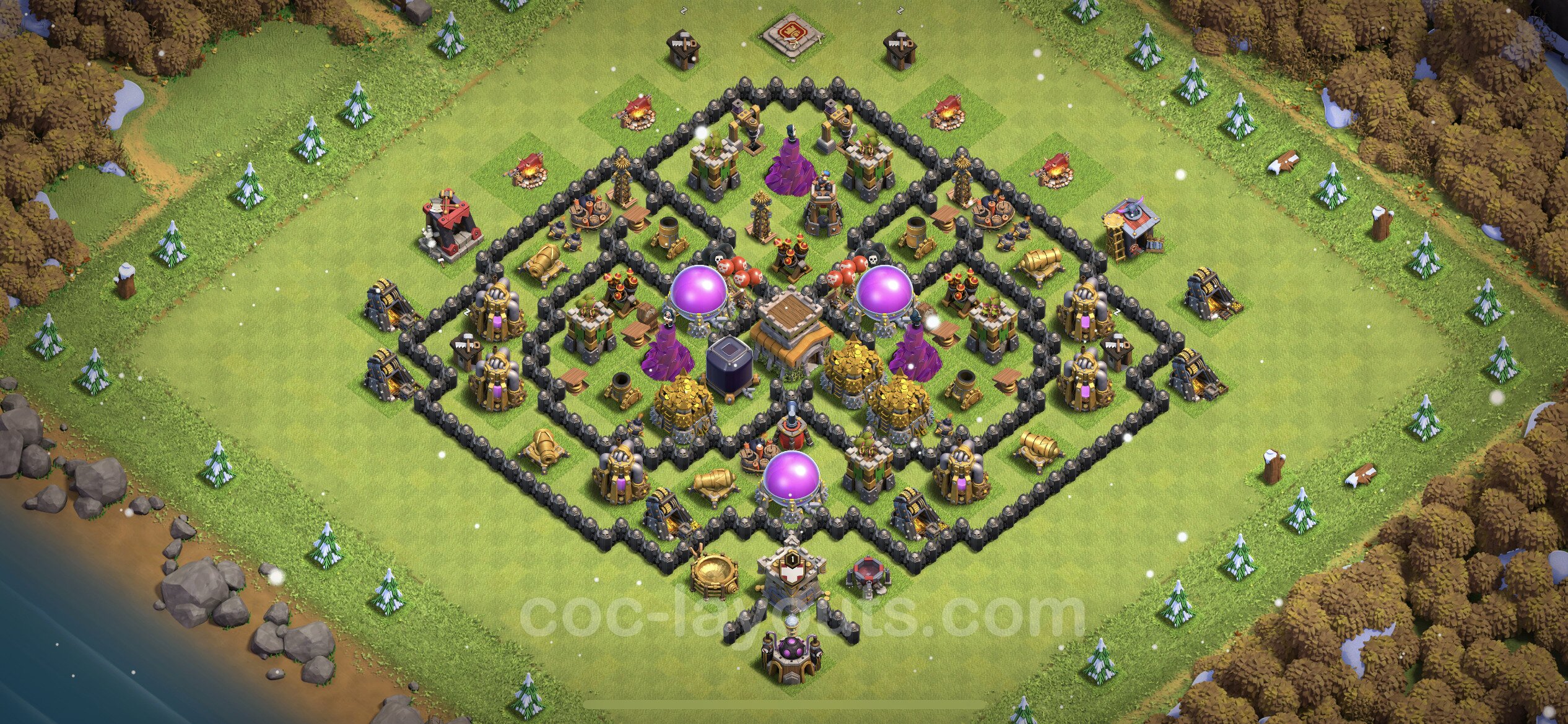 Diseño Ayuntamiento 8 al Maximo para farming Copiar Full TH8 Aldea Perfecta COC Clash of Diseño Ayuntamiento 8 al Maximo para farming Copiar Full TH8 Aldea Perfecta COC Clash of