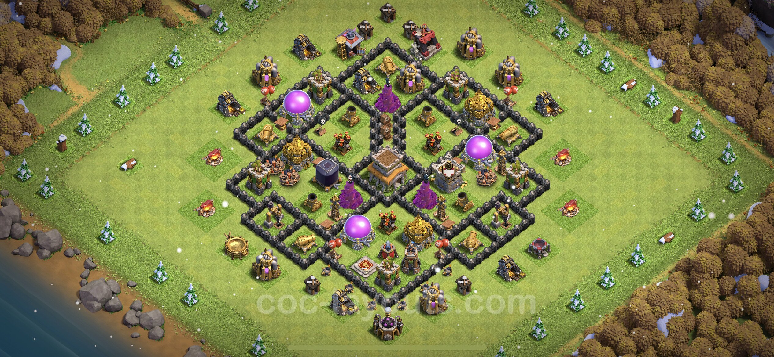 Farming Base TH8 Max Levels with Link, Anti Everything - plan / layout / de...