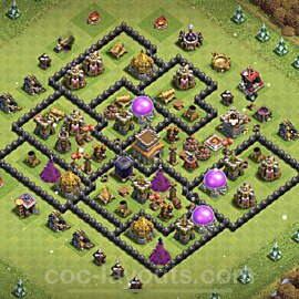 Base plan TH8 Max Levels with Link for Farming 2023, #130