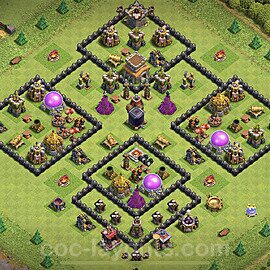 Base plan TH8 Max Levels with Link, Anti Air / Dragon, Hybrid for Farming 2023, #135