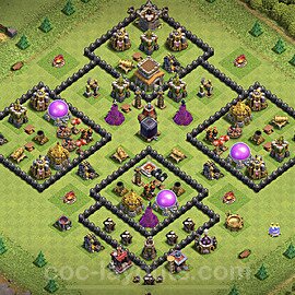 Farming Base Maxé HDV 8 + Lien (Link), Anti Air / Dragon, Hybride 2023 - Maxé Hôtel de Ville 8 Base Copier - #135