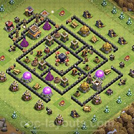 Base plan TH8 Max Levels with Link for Farming 2023, #262