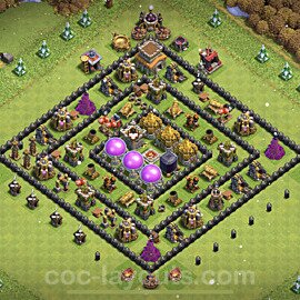 Base plan TH8 Max Levels with Link for Farming 2023, #268