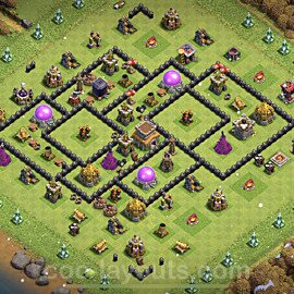 Base plan TH8 Max Levels with Link, Anti Air / Dragon for Farming 2023, #269