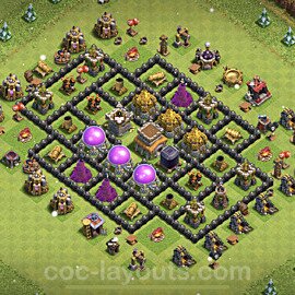 Base plan TH8 (design / layout) with Link, Hybrid, Anti Everything for Farming, #271