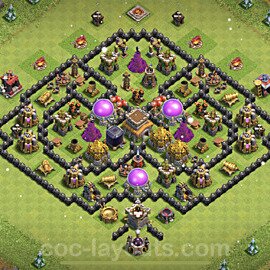 Base plan TH8 Max Levels with Link, Hybrid for Farming 2023, #272