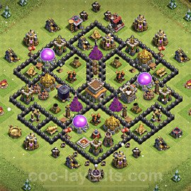 Base plan TH8 Max Levels with Link, Anti Everything for Farming 2023, #273