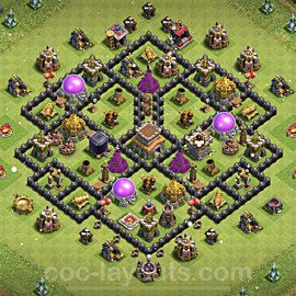 Maxato Municipio livello 8 Base + Link, Anti tutto - Miglior Disposizione villaggio per Farming COC 2023 TH8 - #273