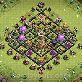 Diseño de aldea para farming Ayuntamiento 8 Copiar, Anti Todo, Híbrido - COC TH8 Perfecta Distribucion 2023 + Enlace - #274