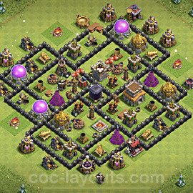 Base plan TH8 Max Levels with Link, Anti Everything for Farming 2023, #276