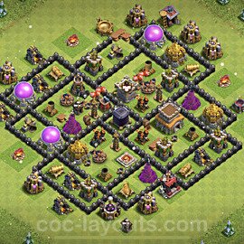 Maxato Municipio livello 8 Base + Link, Anti tutto - Miglior Disposizione villaggio per Farming COC 2023 TH8 - #276