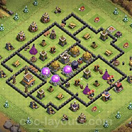 Base plan TH8 Max Levels with Link, Anti Everything for Farming 2023, #277