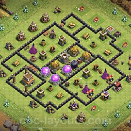 Diseño de aldea para farming - Copiar, Anti Todo Ayuntamiento 8 al Maximo - Full COC TH8 Perfecta Distribucion 2023 + Enlace - #277