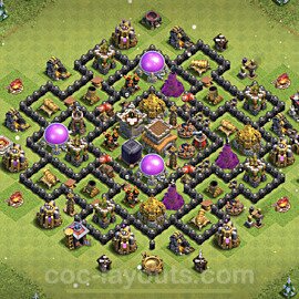 Base plan TH8 (design / layout) with Link, Anti 3 Stars, Hybrid for Farming, #286