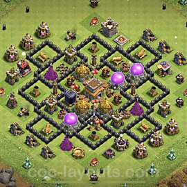 Base plan TH8 (design / layout) with Link, Anti Everything, Hybrid for Farming, #290