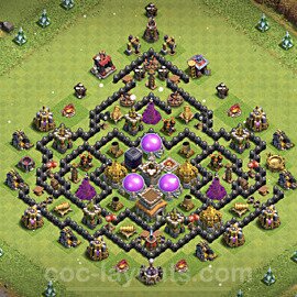 Base plan TH8 (design / layout) with Link, Anti 2 Stars for Farming 2022, #294