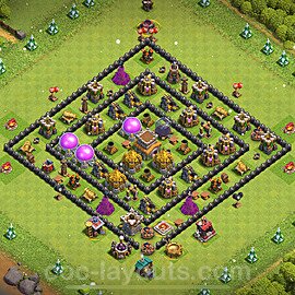 Base plan TH8 (design / layout) with Link, Anti 3 Stars for Farming 2023, #297