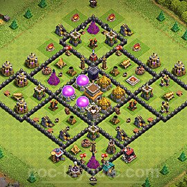 Base plan TH8 Max Levels with Link, Hybrid for Farming 2024, #302