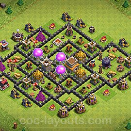 Base plan TH8 (design / layout) with Link, Anti 2 Stars, Hybrid for Farming 2024, #304