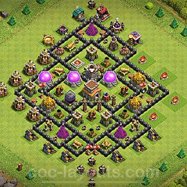 Gute Base für Farm RH8 + Link, Anti 2 Sterne 2024 - COC Rathaus 8 - #306