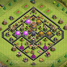 Maxato Municipio livello 8 Base + Link, Ibrido - Miglior Disposizione villaggio per Farming COC 2024 TH8 - #307