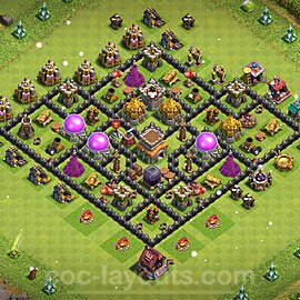 Farming Base Village HDV 8 + Lien (Link), Anti tout, Hybride 2025 - Hôtel de Ville 8 Base Copier - #310