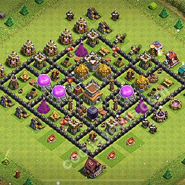 Municipio livello 8 Base + Link, Anti tutto, Ibrido - Miglior Disposizione villaggio per Farming COC 2025 TH8 - #310