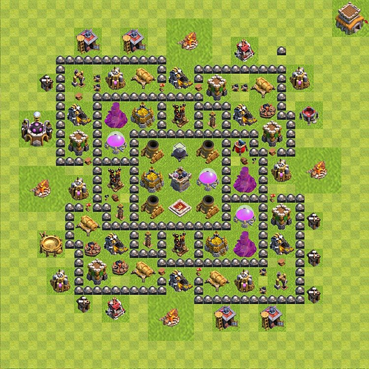 Diseño de aldea para farming Ayuntamiento 8 - COC TH8 Perfecta Distribucion - #100